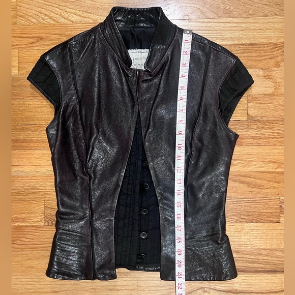 Gary Graham Brown Leather Vest, Size 4 - Picture 15 of 16